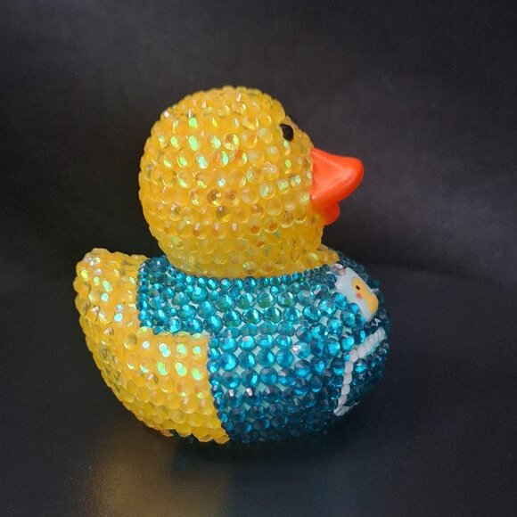 Respiratory Therapist/Doctor/Nurse Bedazzled Rubber Duck in Scrubs, Bling Duck - Picture 7 of 8